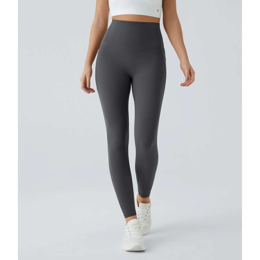 Halara SoCinched High‎ Waisted Tummy Control UltraSculpt Leggings Volcanic Ash S